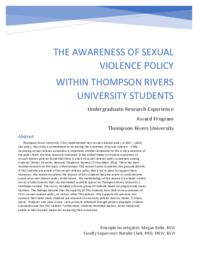The awareness of sexual violence policy within Thompson Rivers University students