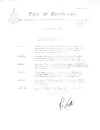 City of Kamloops proclamation for disarmament week (1981)