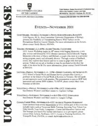 Events - November 2001