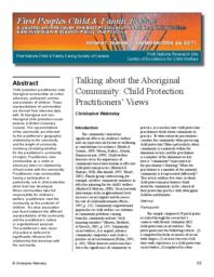 Talking about the Aboriginal community