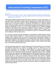 Intercultural Teaching Competence (ITC): [Handout]