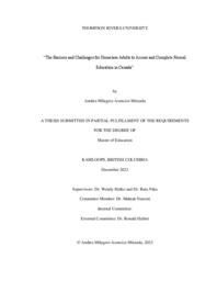 “The barriers and challenges for homeless adults to access and complete formal education in Canada”