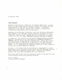 Library acquisitions news release