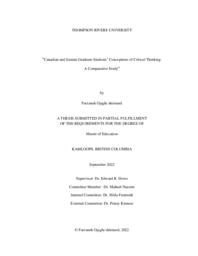 Canadian and Iranian graduate students' conceptions of critical thinking: A comparative study
