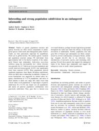 Inbreeding and strong population subdivision in an endangered salamander