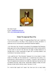 Chado: The Japanese Way of Tea