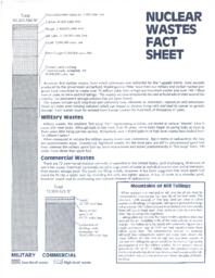 Nuclear wastes fact sheet