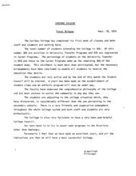 Cariboo College press release: September 18, 1970