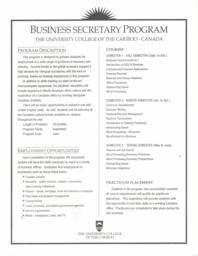 Business secretary program: The University College of the Cariboo - Canada