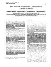 Plant community establishment in a restored wetland: Effects of soil removal