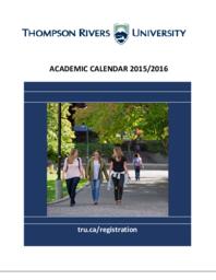 Thompson Rivers University Calendar 2015-2016