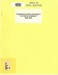 Thompson Rivers University factbook summary 2008-2009