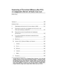 Sentencing of terrorism offences after 9/11: A comparative review of early case law