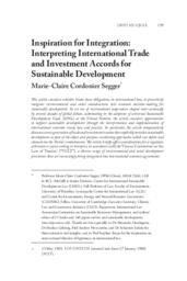 Inspiration for integration: Interpreting international trade and investment accords for sustainable development