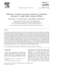 Efficiency of small constructed wetlands for subsurface treatment of single family domestic effluent