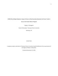 COVID-19 and digital adoption: Impact of access to post-secondary education for former youth in care on the tuition waiver program