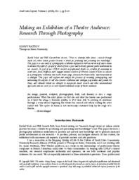 Making an exhibition of a theatre audience: Research through photography