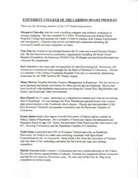 University College of the Cariboo Board Profiles