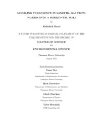 Modeling turbulence in landfill gas flow: Ingress into a horizontal well