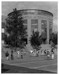 Students in front of Campus Activity Centre