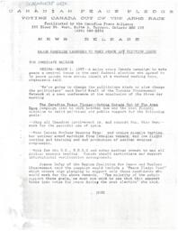 Canadian peace pledge: Voting Canada out of the arms race