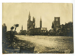   Bombed out unknown church and town   : Front