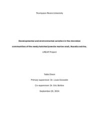 Developmental and environmental variation in the microbial communities of the newly hatched juvenile marine snail, Nucella ostrina.