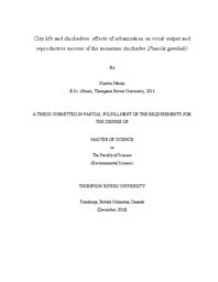 City life and chickadees: Effects of urbanization on vocal output and reproductive success of the mountain chickadee (Poecile gambeli)