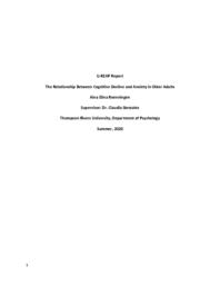 The relationship between cognitive decline and anxiety in older adults