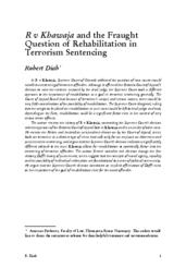R v Khawaja and the fraught question of rehabilitation in terrorism sentencing