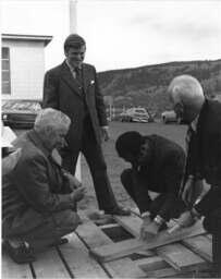 Laying the foundations for the portables at the Kamloops Indian Residential School
