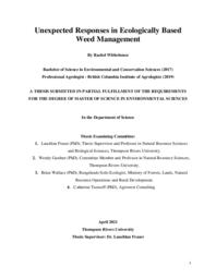 Unexpected responses in ecologically based weed management