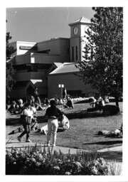 Students on campus: Outside of Clock Tower
