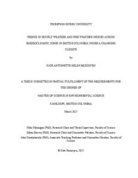 Trends in hourly weather and fire weather indices across biogeoclimatic zones in British Columbia under a changing climate