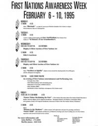 First Nations awareness week February 6-10, 1995