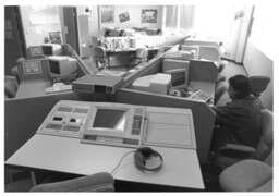Students in language lab: Arts and education building