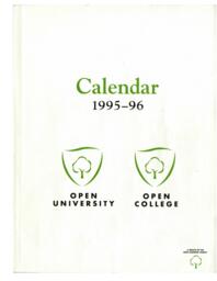 Open University Open College Calendar 1995-1996