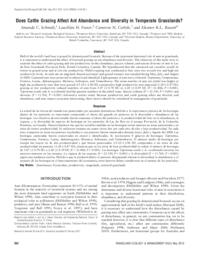 Does cattle grazing affect ant abundance and diversity in temperate grasslands?