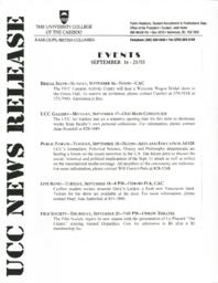Events September 16 - 23, 2001