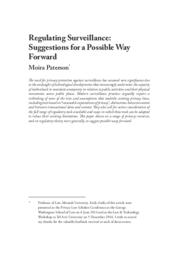 Regulating surveillance: Suggestions for a possible way forward