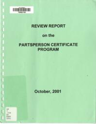 Review report on the partsperson certificate program